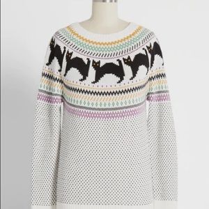 Modcloth Halloween Black Cat Sweater | Size 1X